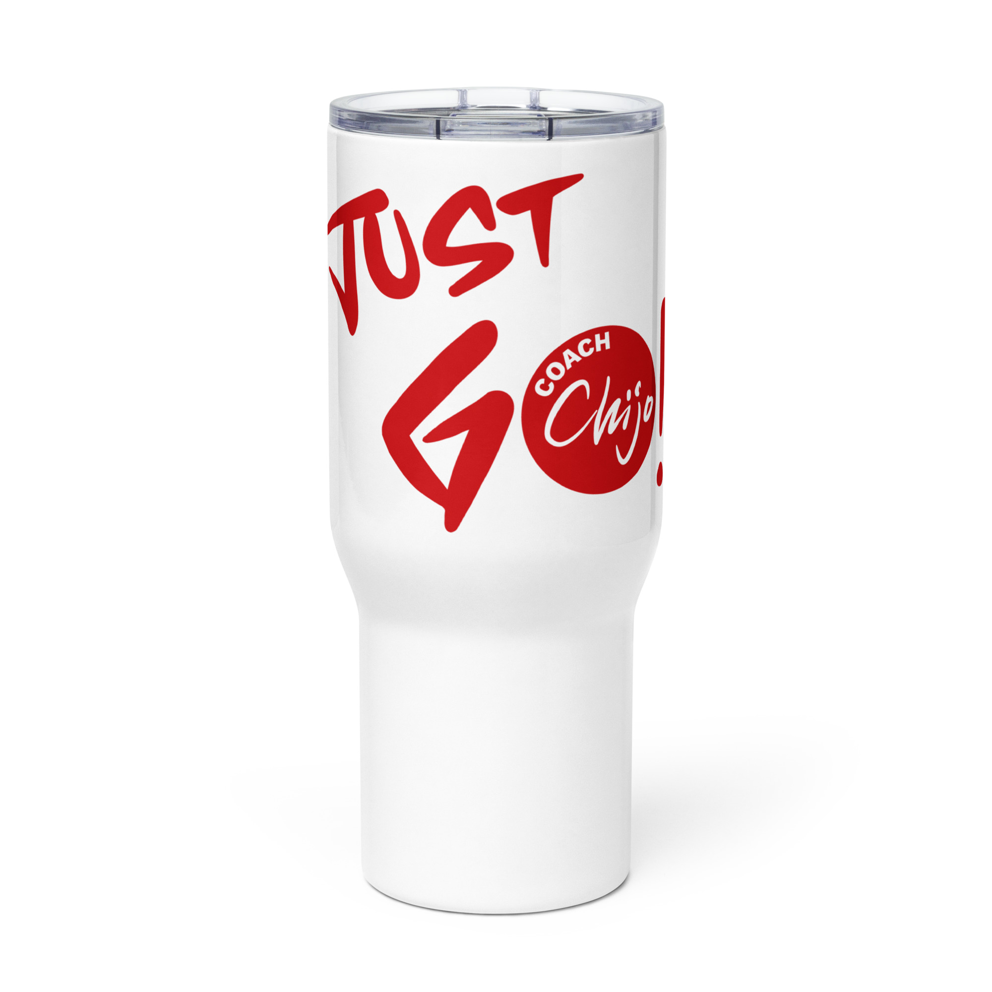 Travel mug with a handle